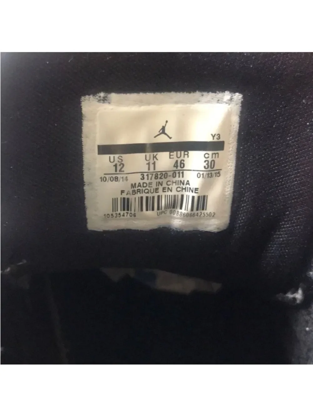 Jordan Men's Sneakers in Black and Cream Size 12 US 317820-011